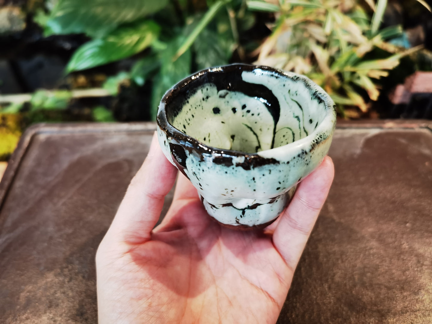 Green Onyx Teacups, Volcanic Clay Teacups for Tea Lovers