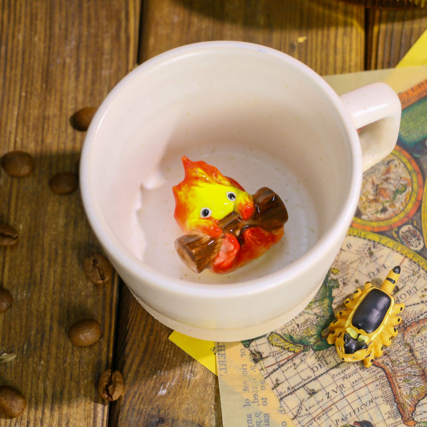Handmade Calcifer Mug – Fiery Ghibli Magic for Tea & Coffee Lovers