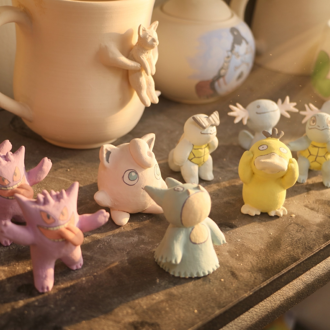 Handmade Pokémon-Inspired Ceramic Mug – Cute Anime Figurine Coffee Cup