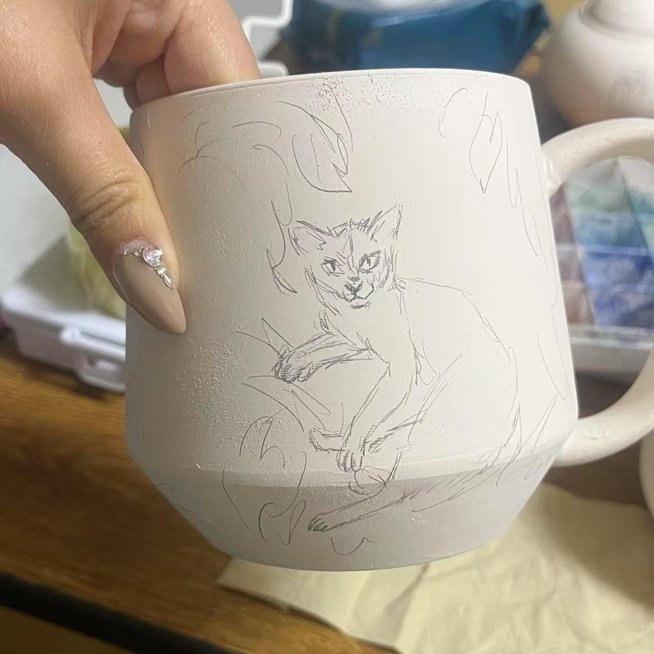 Custom Hand-Painted Portraits Mug, Personalized Art from Your Photo or Idea