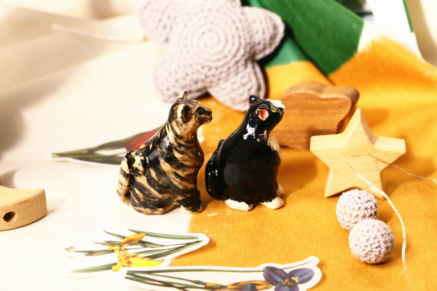 Custom Cat Ceramic Figurine, Personalized Pet Sculpture, Handmade Cat Pottery Miniature