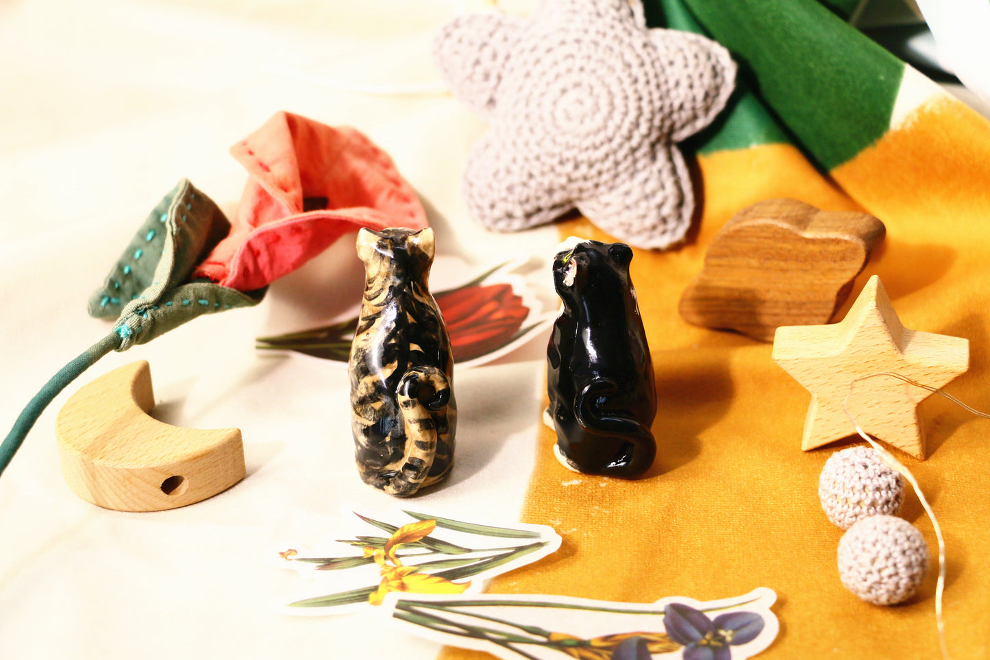 Custom Cat Ceramic Figurine, Personalized Pet Sculpture, Handmade Cat Pottery Miniature