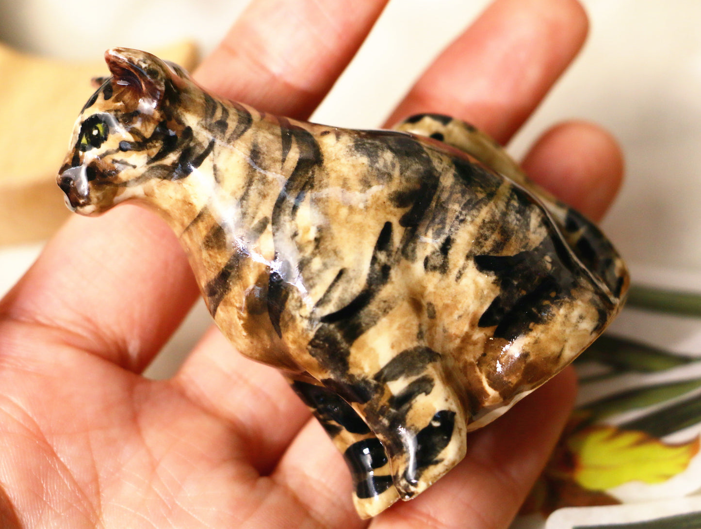 Custom Cat Ceramic Figurine, Personalized Pet Sculpture, Handmade Cat Pottery Miniature