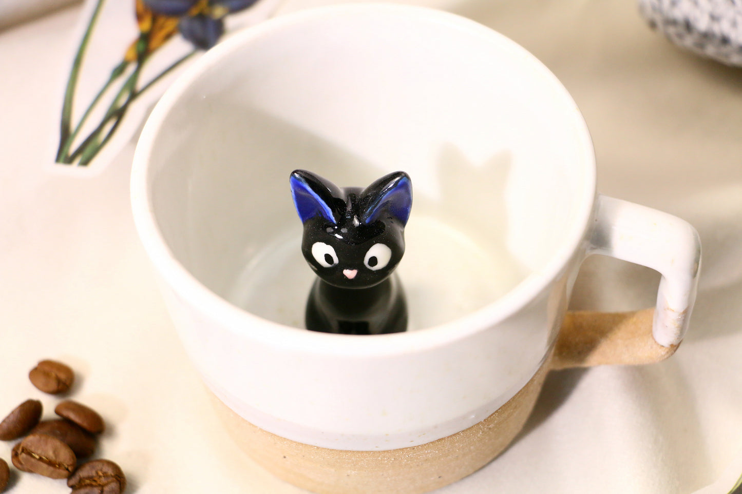 Custom Ceramic Pet Mug, 10Oz Personalized Coffee Mug with Dog or Cat Figurine