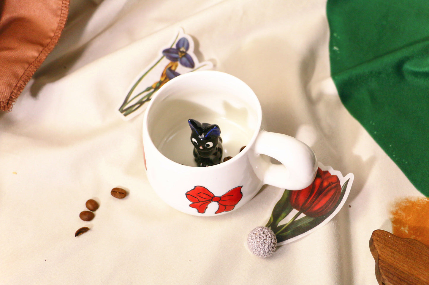 Custom Ceramic Pet Mug, 9Oz Handmade Personalized Coffee Mug with Dog or Cat Figurine