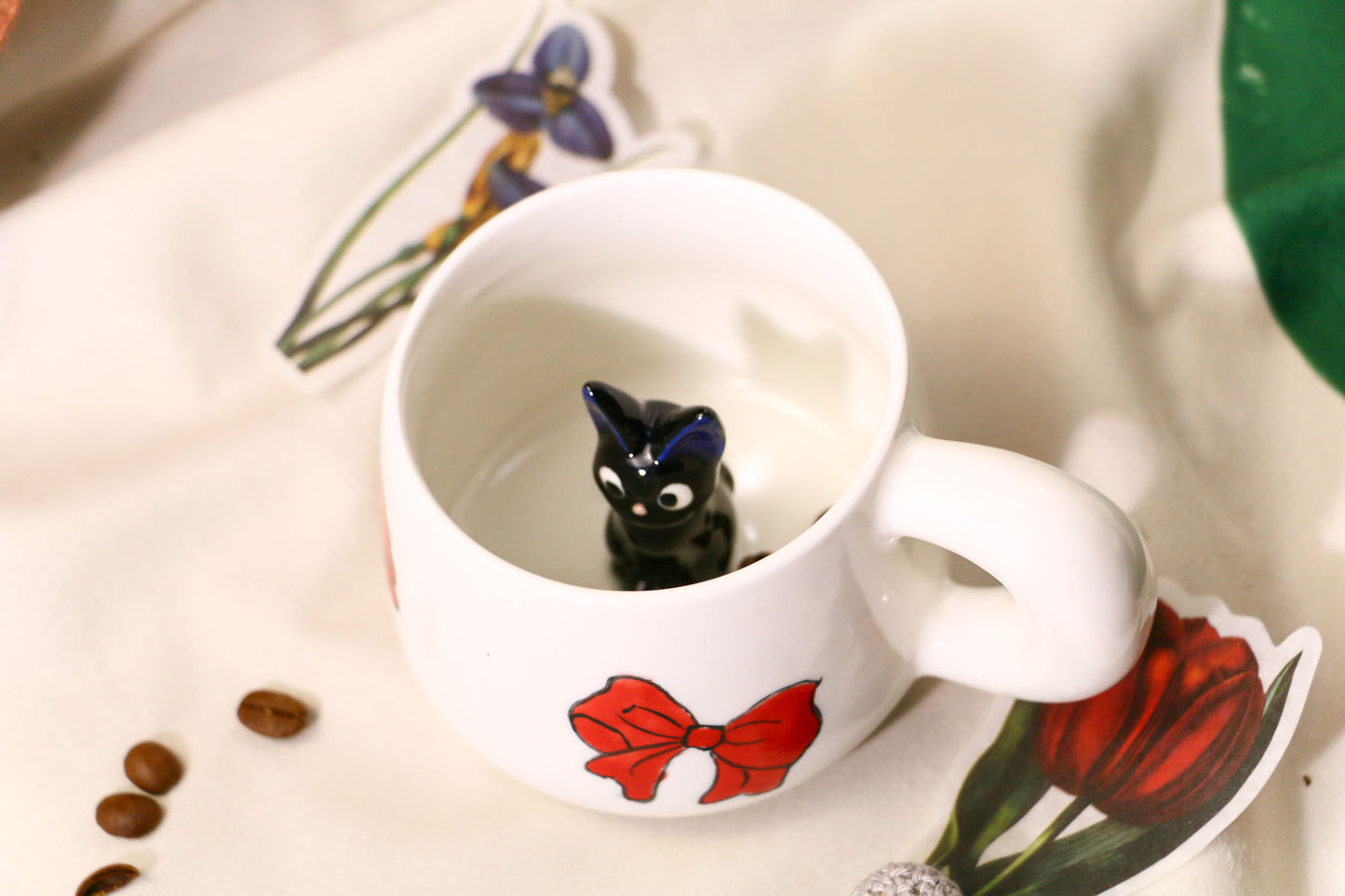 Custom Ceramic Pet Mug, 9Oz Handmade Personalized Coffee Mug with Dog or Cat Figurine