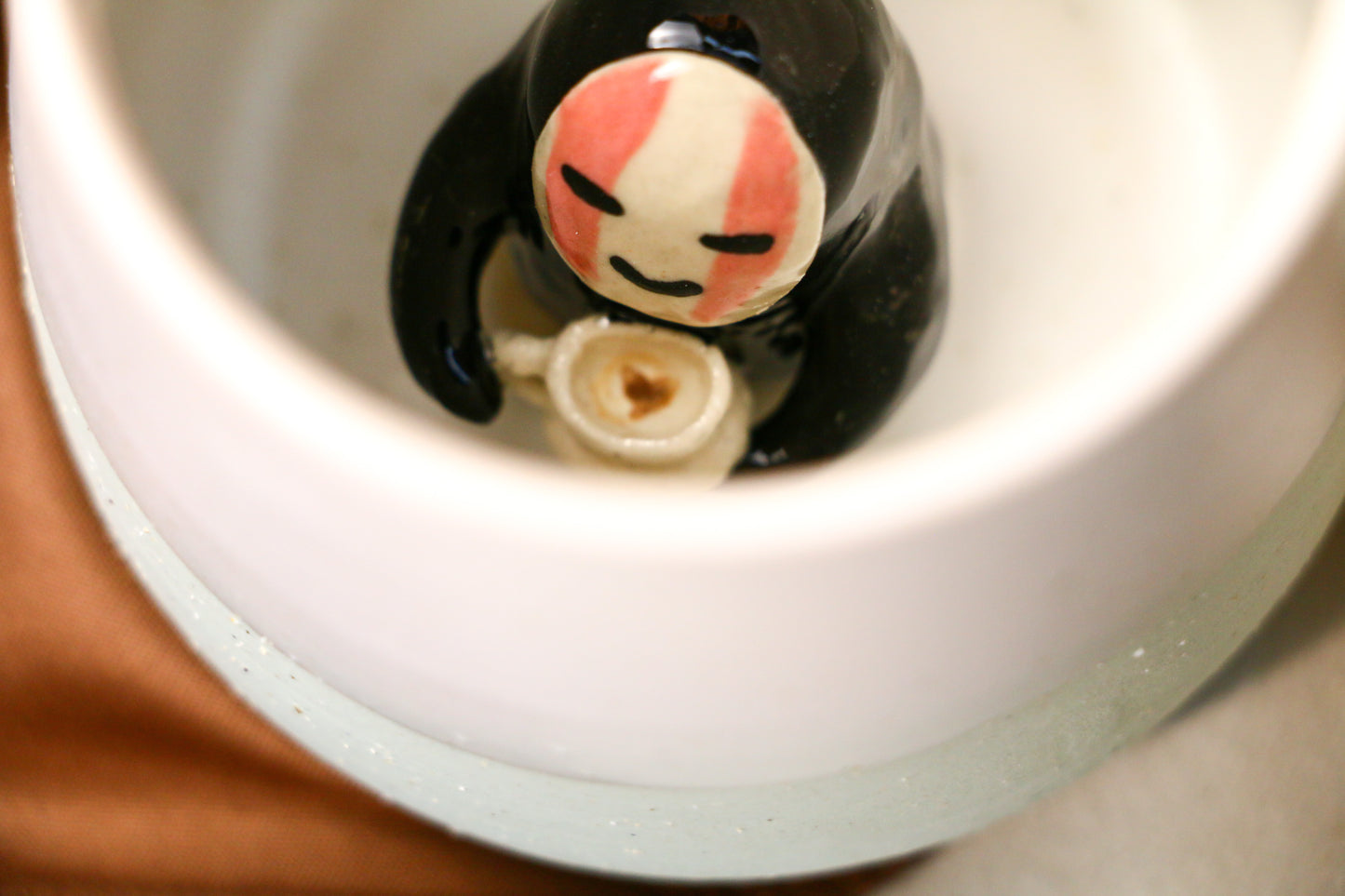 No Face Man Handmade Ceramic Coffee Mug for Anime Gift
