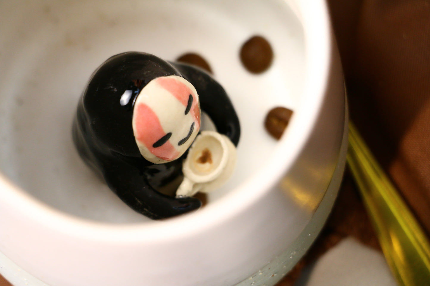 No Face Man Handmade Ceramic Coffee Mug for Anime Gift