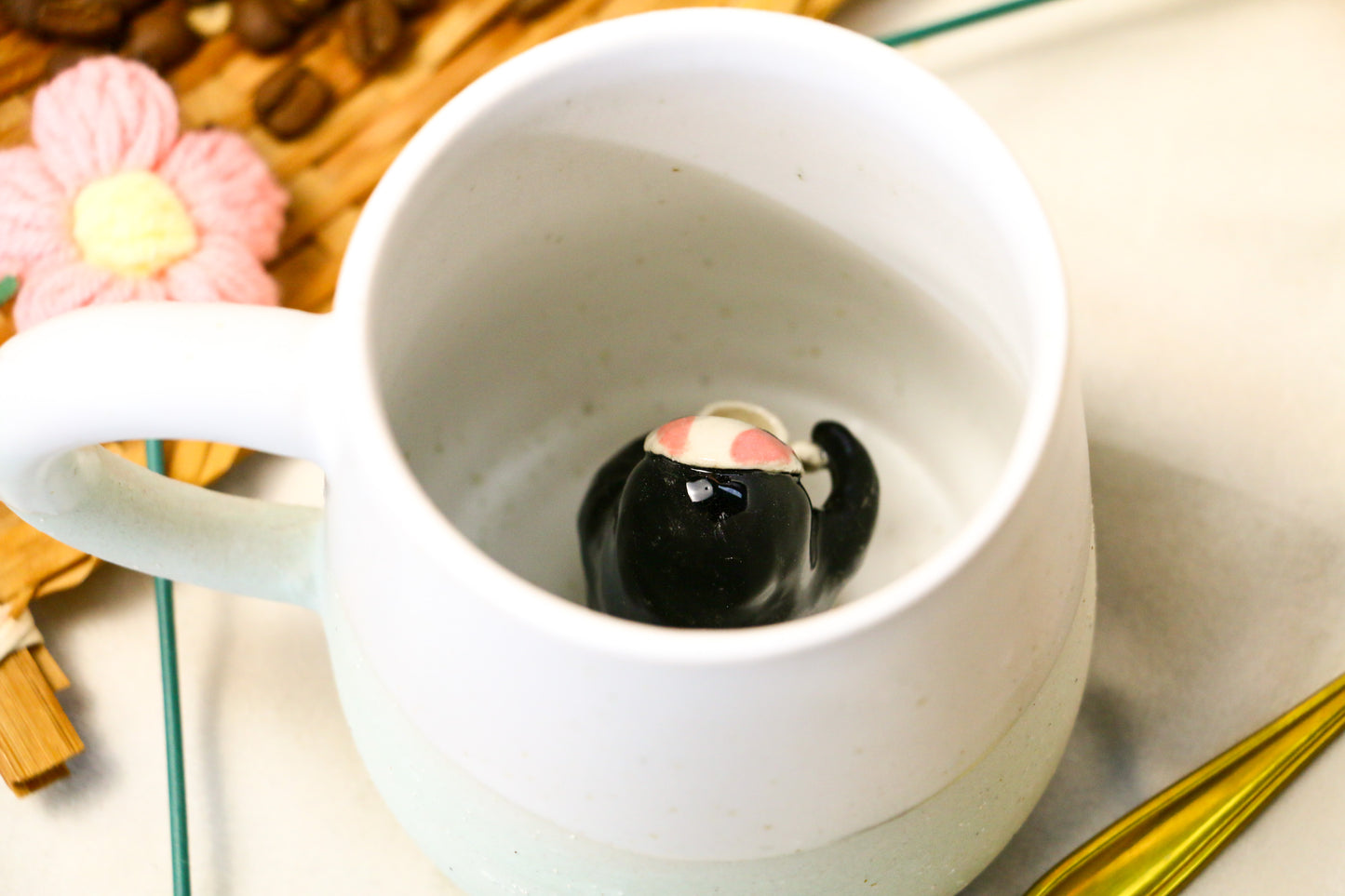 No Face Man Handmade Ceramic Coffee Mug for Anime Gift