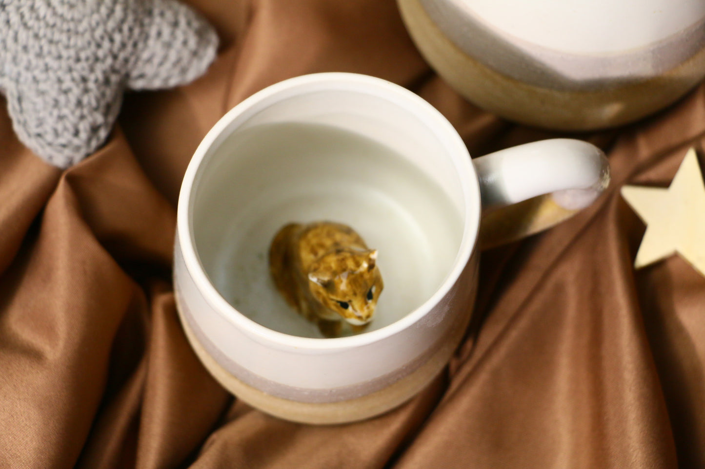 Custom Handmade Ceramic Pet Mug, Personalized Coffee Mug with Dog or Cat Figurine