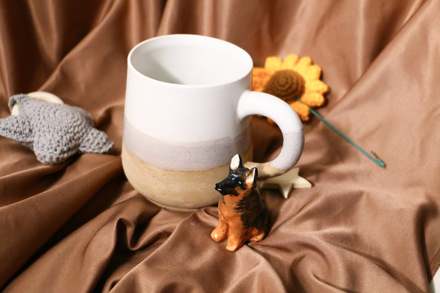 Custom Handmade Ceramic Pet Mug, Personalized Coffee Mug with Dog or Cat Figurine