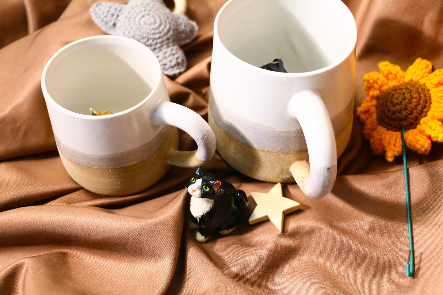 Custom Handmade Ceramic Pet Mug, Personalized Coffee Mug with Dog or Cat Figurine