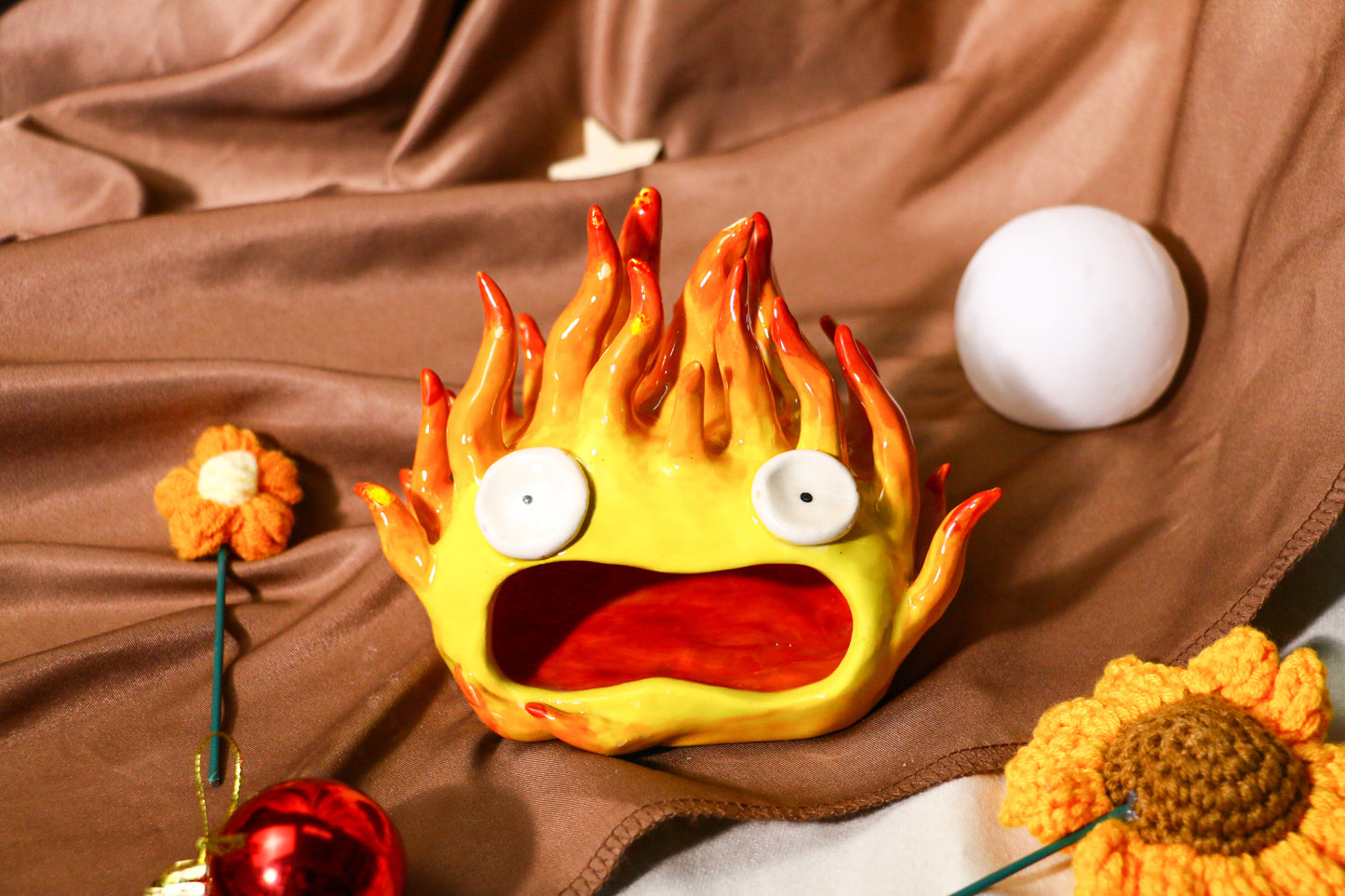 Fire Demon Ceramic Ring Dish, Ring Holder, Jewelry Tray for Anime Gift