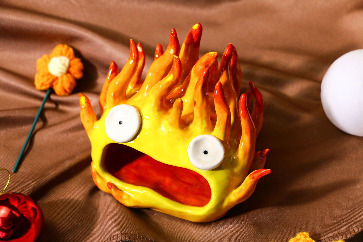 Fire Demon Ceramic Ring Dish, Ring Holder, Jewelry Tray for Anime Gift