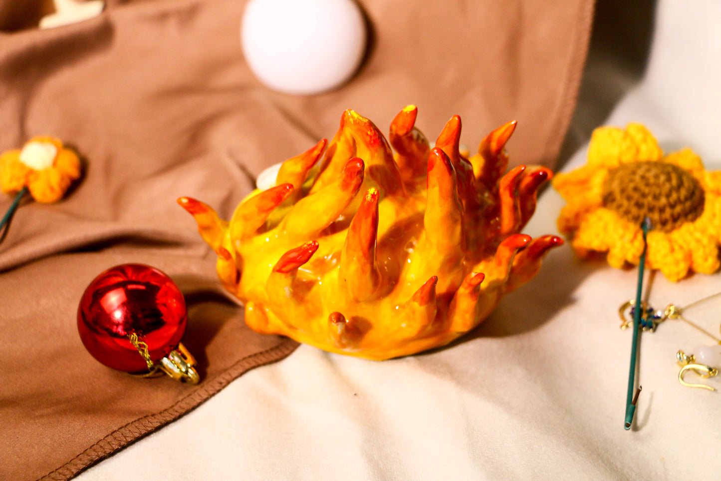 Fire Demon Ceramic Ring Dish, Ring Holder, Jewelry Tray for Anime Gift