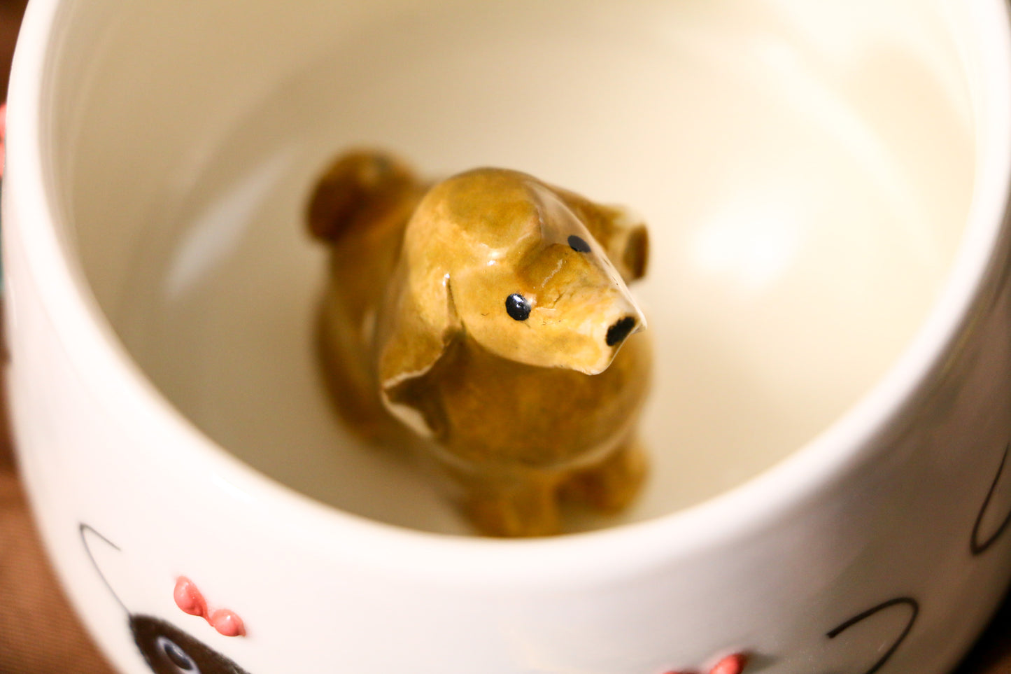 Custom Ceramic Pet Mug, 9Oz Handmade Personalized Coffee Mug with Dog or Cat Figurine