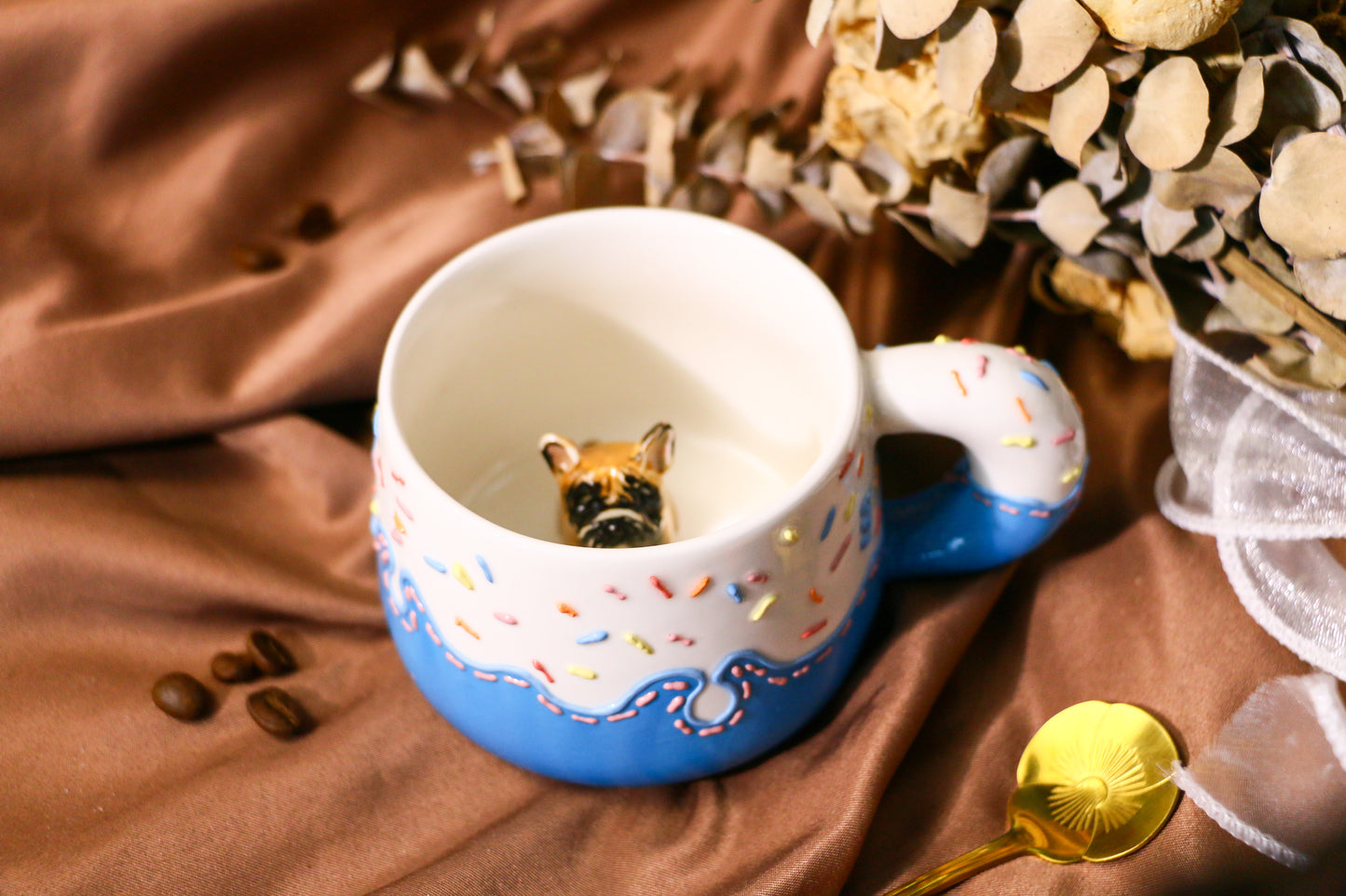 Custom 3D Pet Portrait Mug, 9Oz Handmade Personalized Coffee Mug with Dog or Cat Figurine