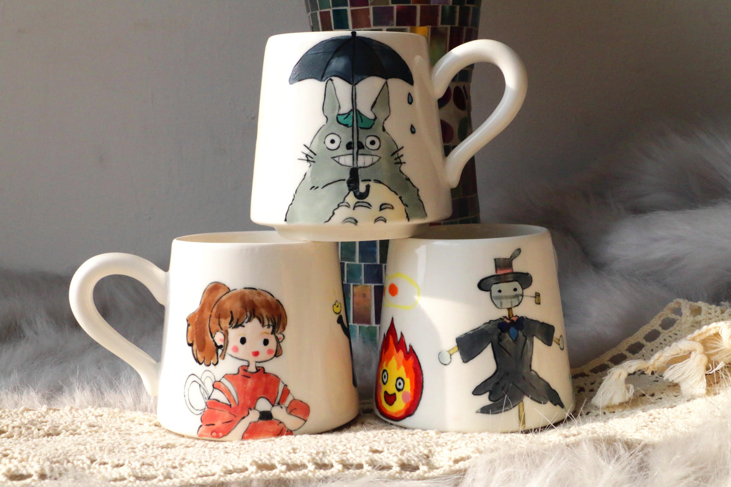 Totoro Ceramic Mug – Hand-Painted Ghibli-Inspired Cup for Anime Gift