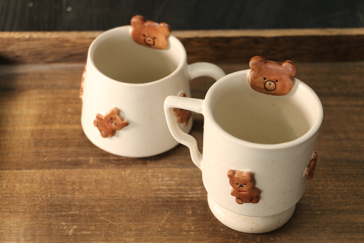 Handmade 3D Bear Coffee Mug – Unique Ceramic Tea Cup with Raised Bear Details