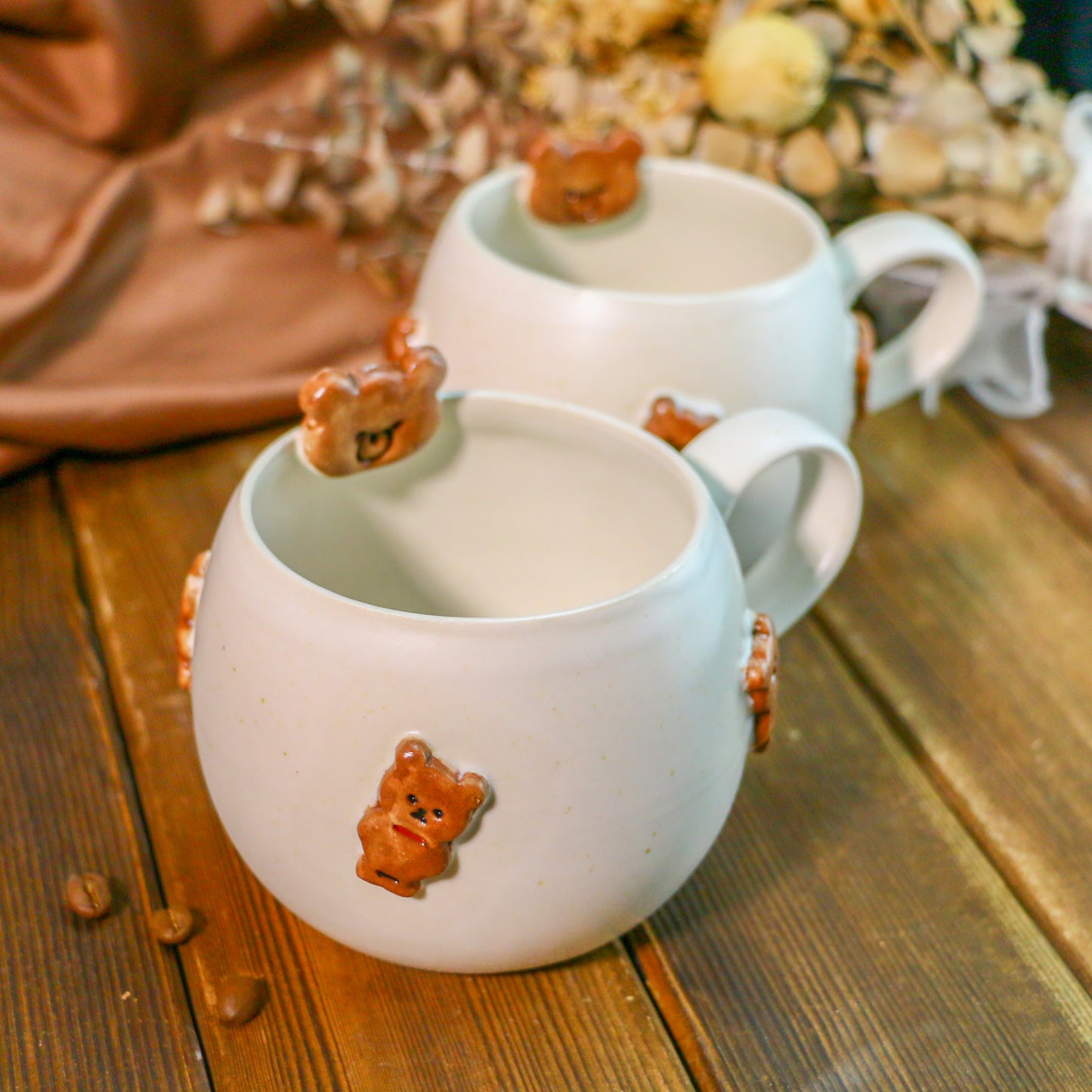 Handmade 3D Bear Mug – Cute Ceramic Coffee Cup with Adorable Bear Accents