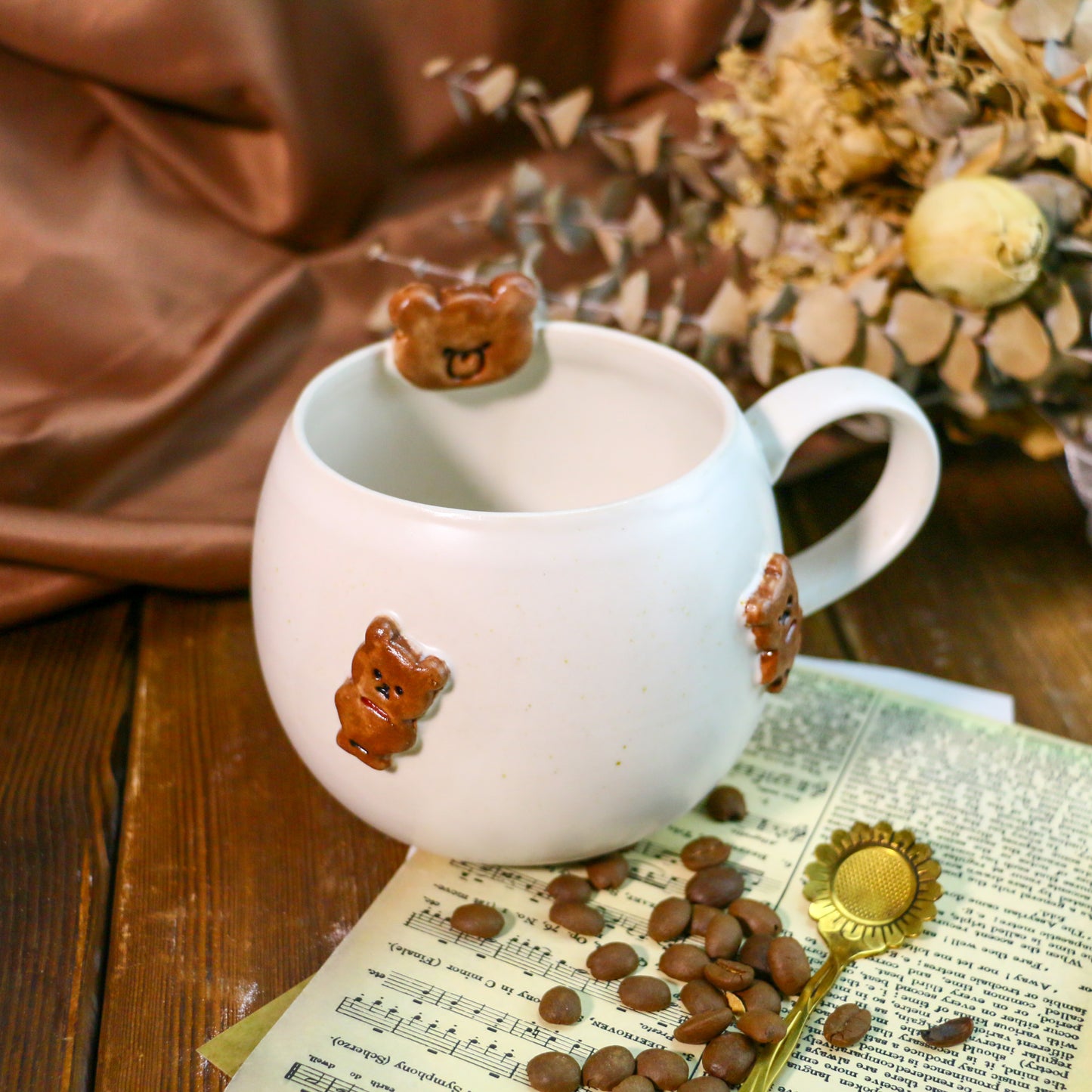 Handmade 3D Bear Mug – Cute Ceramic Coffee Cup with Adorable Bear Accents