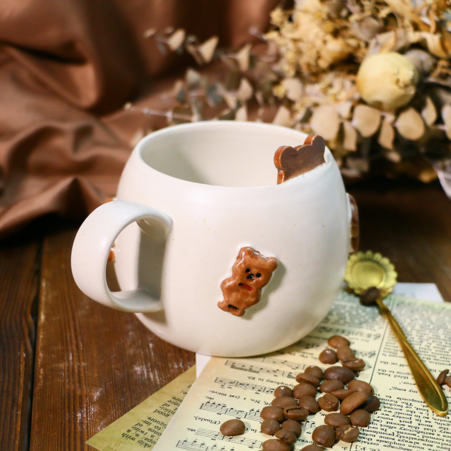 Handmade 3D Bear Mug – Cute Ceramic Coffee Cup with Adorable Bear Accents