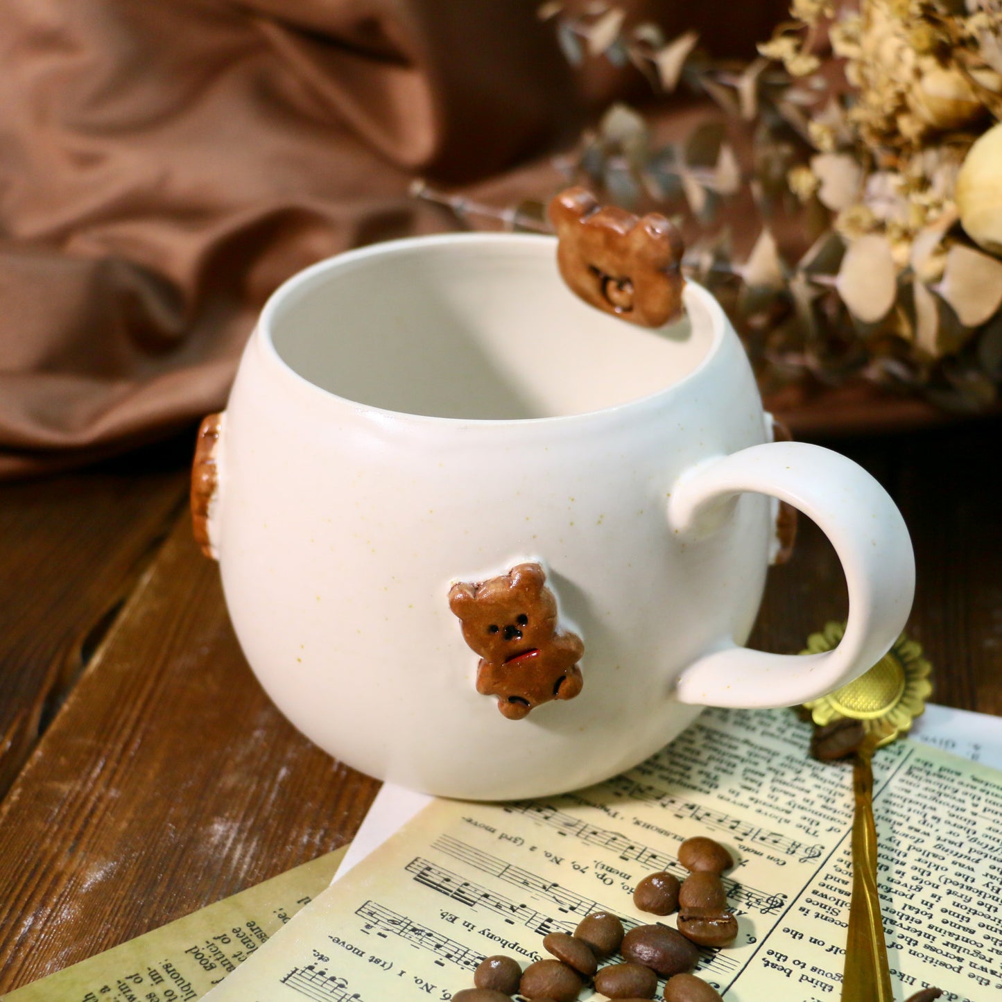 Handmade 3D Bear Mug – Cute Ceramic Coffee Cup with Adorable Bear Accents