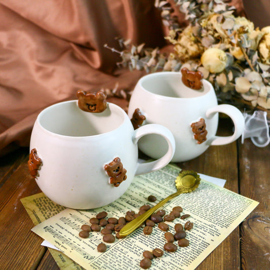 Handmade 3D Bear Mug – Cute Ceramic Coffee Cup with Adorable Bear Accents
