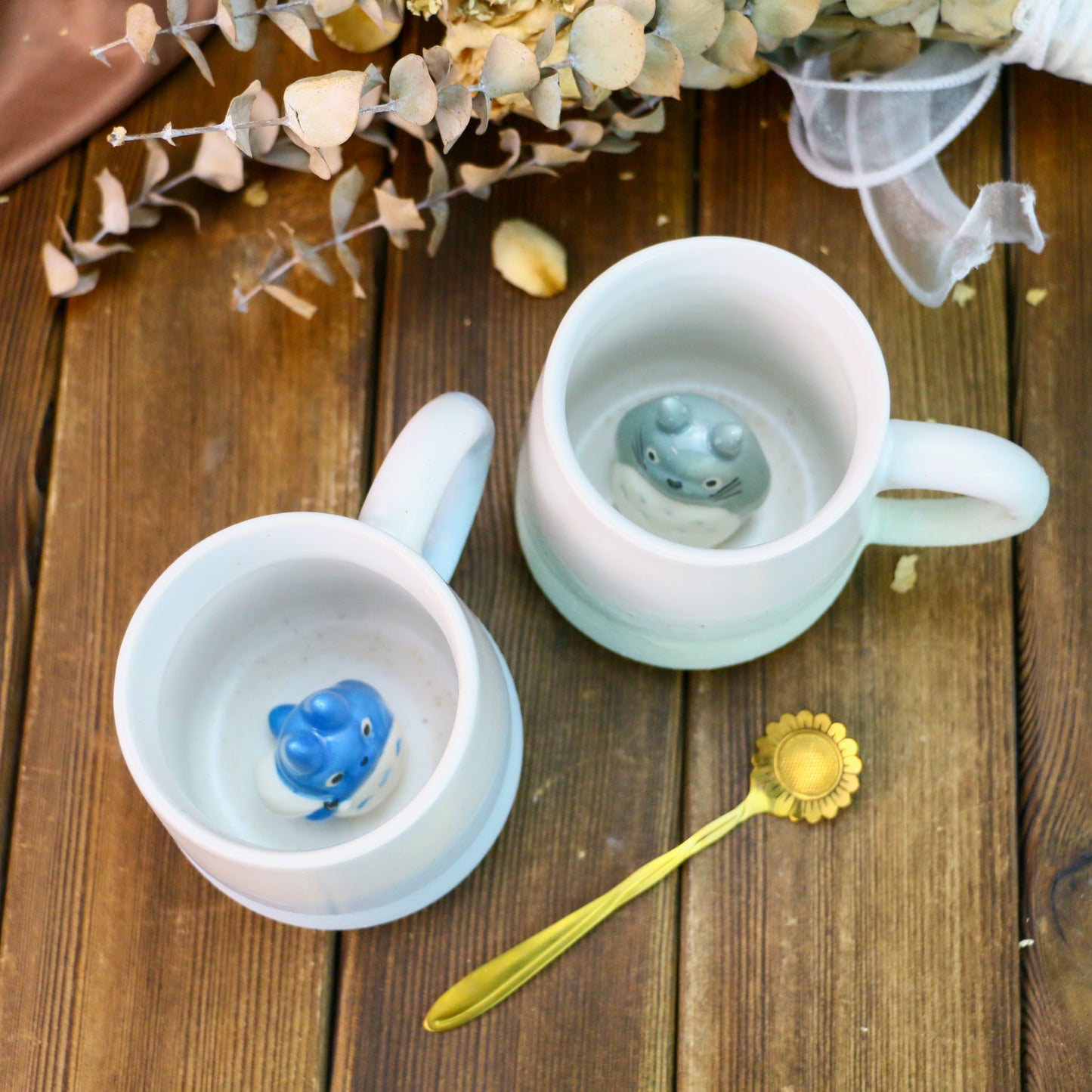 Totoro Handmade Ceramic Mug – Cozy Ghibli Gift for Anime & Tea Lovers