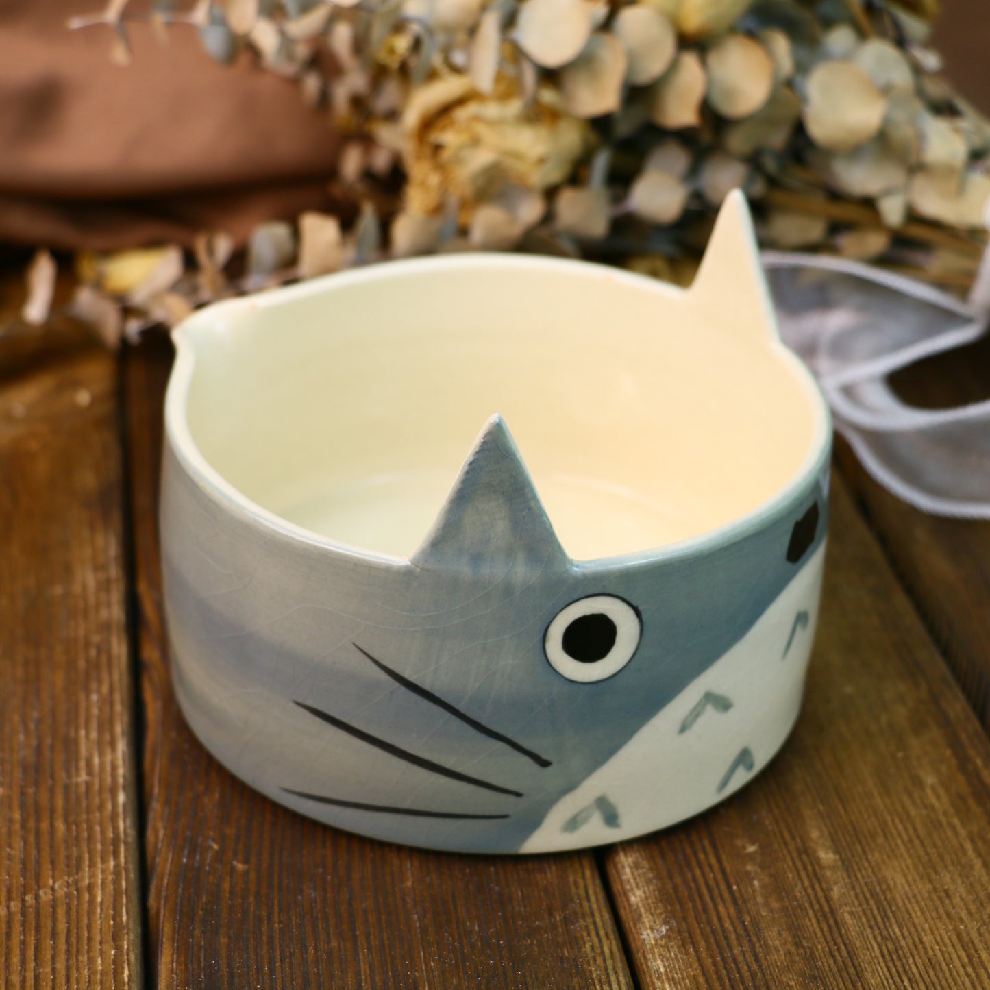 Handmade Custom Totoro Matcha Bowl Set– Personalized Ceramic Gift for Tea Lovers