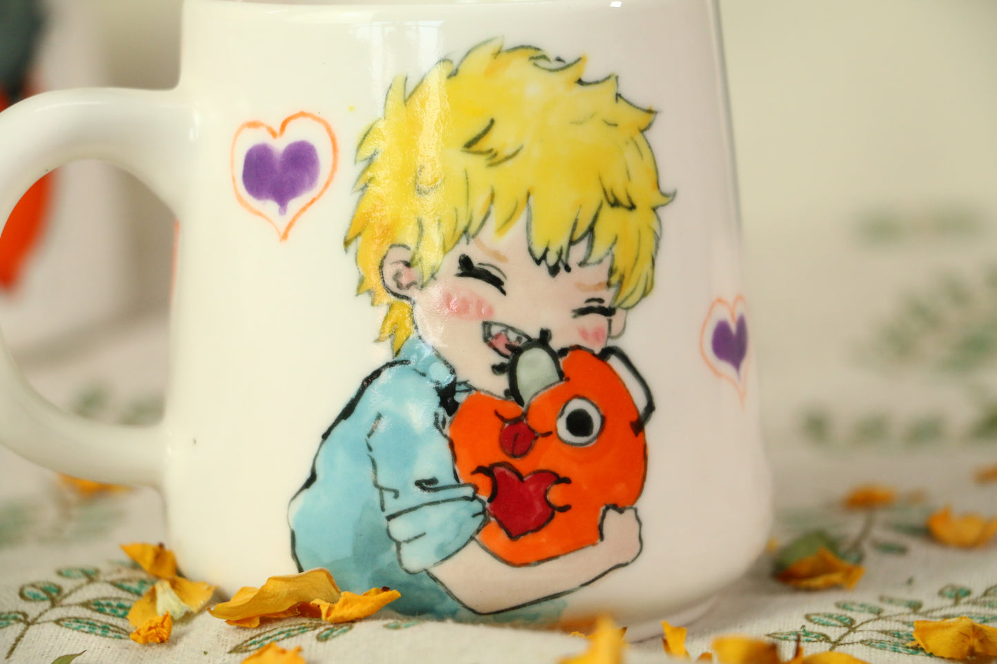 Chainsawman Denji Handmade Ceramic Mug, Personalized Ceramic Cup for Anime Lovers
