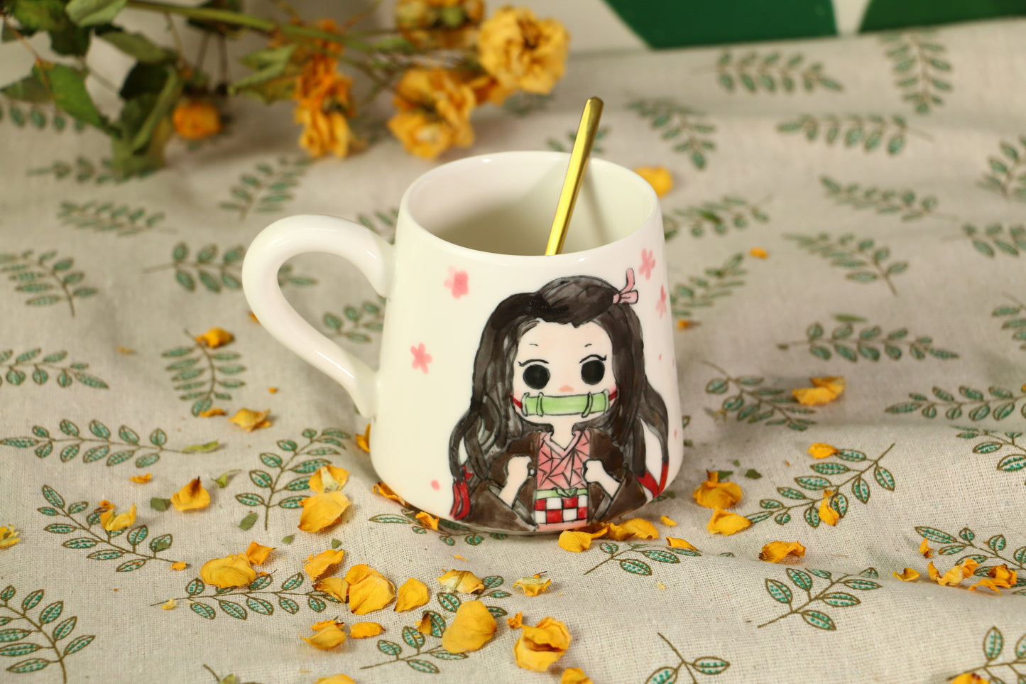 Demon-Slayer Nezuko Ceramic Mugs, Personalized Ceramic Cup for Anime Lovers