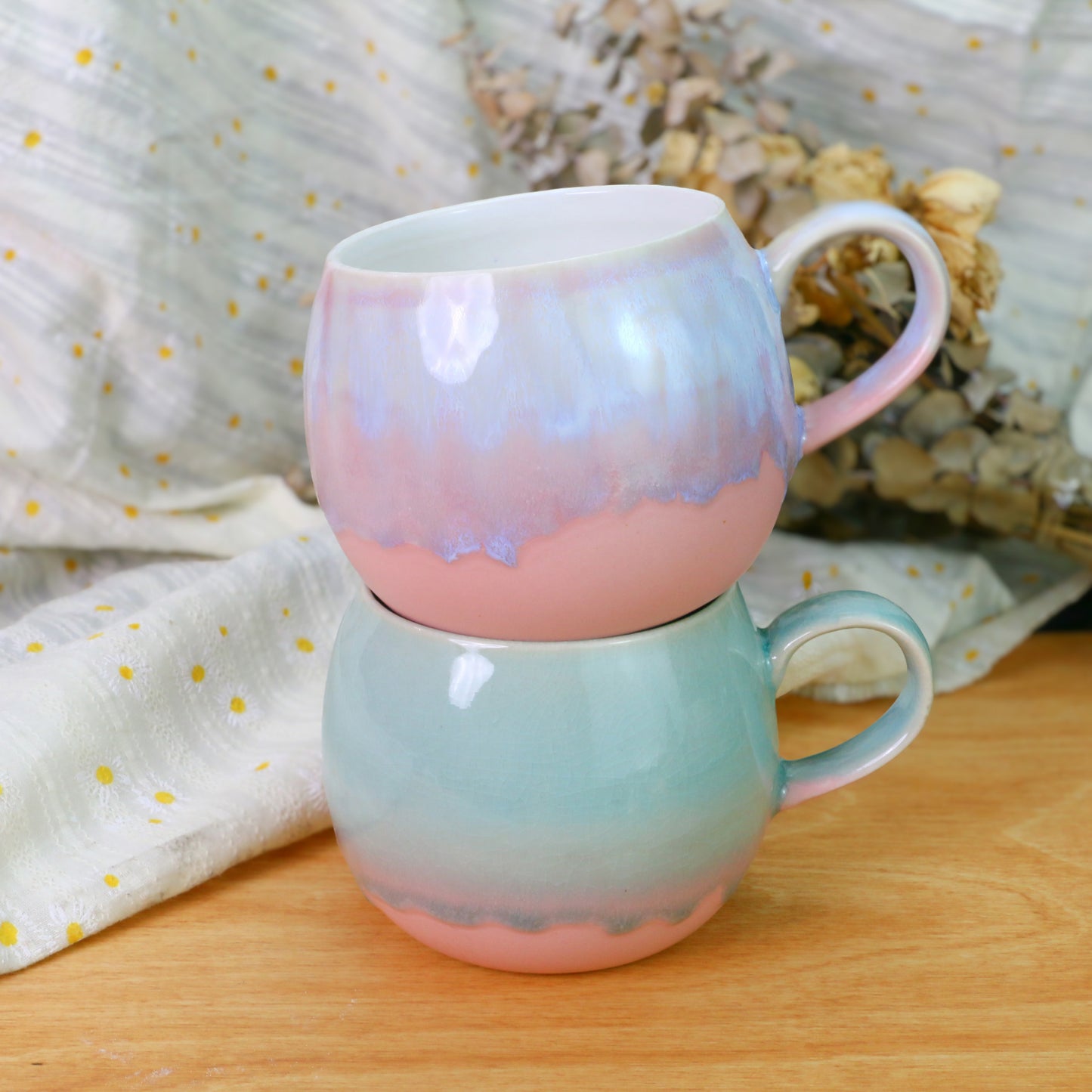 Gradient Glaze Ceramic Mug – Handmade Pottery Cup for Coffee & Tea Lovers