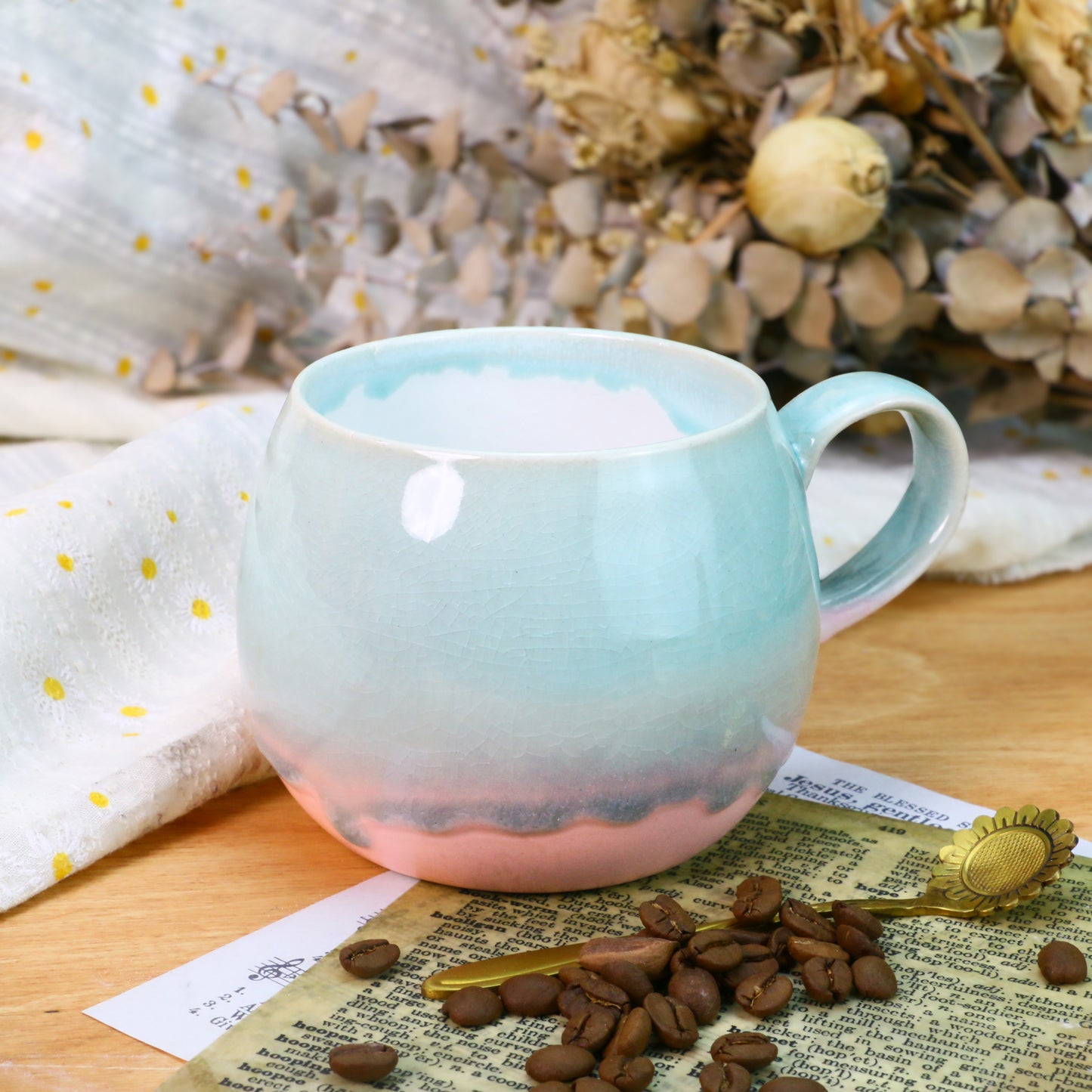 Gradient Glaze Ceramic Mug – Handmade Pottery Cup for Coffee & Tea Lovers