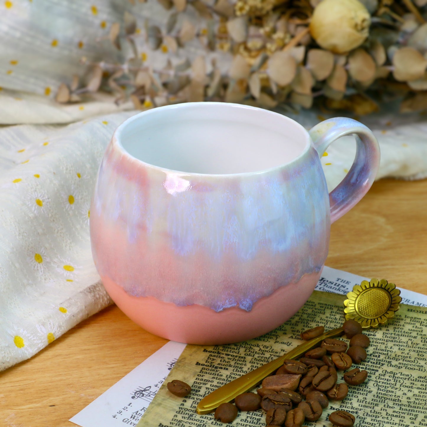 Gradient Glaze Ceramic Mug – Handmade Pottery Cup for Coffee & Tea Lovers