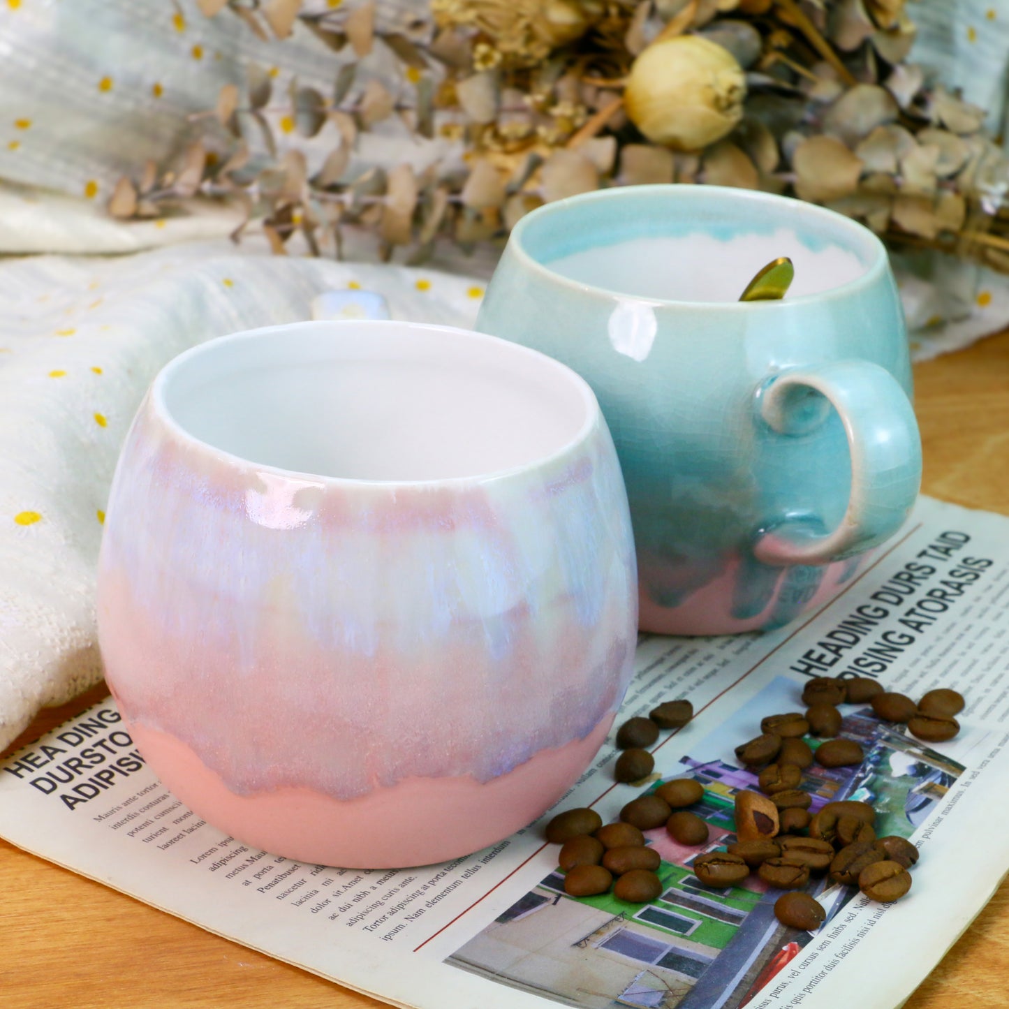 Gradient Glaze Ceramic Mug – Handmade Pottery Cup for Coffee & Tea Lovers