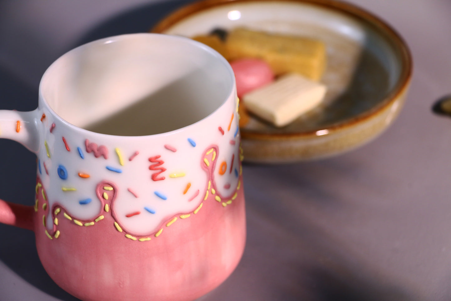 Handpainted Sweet Ice Cream Ceramic Mug, Personalized Pottery Mug for Coffee Lover
