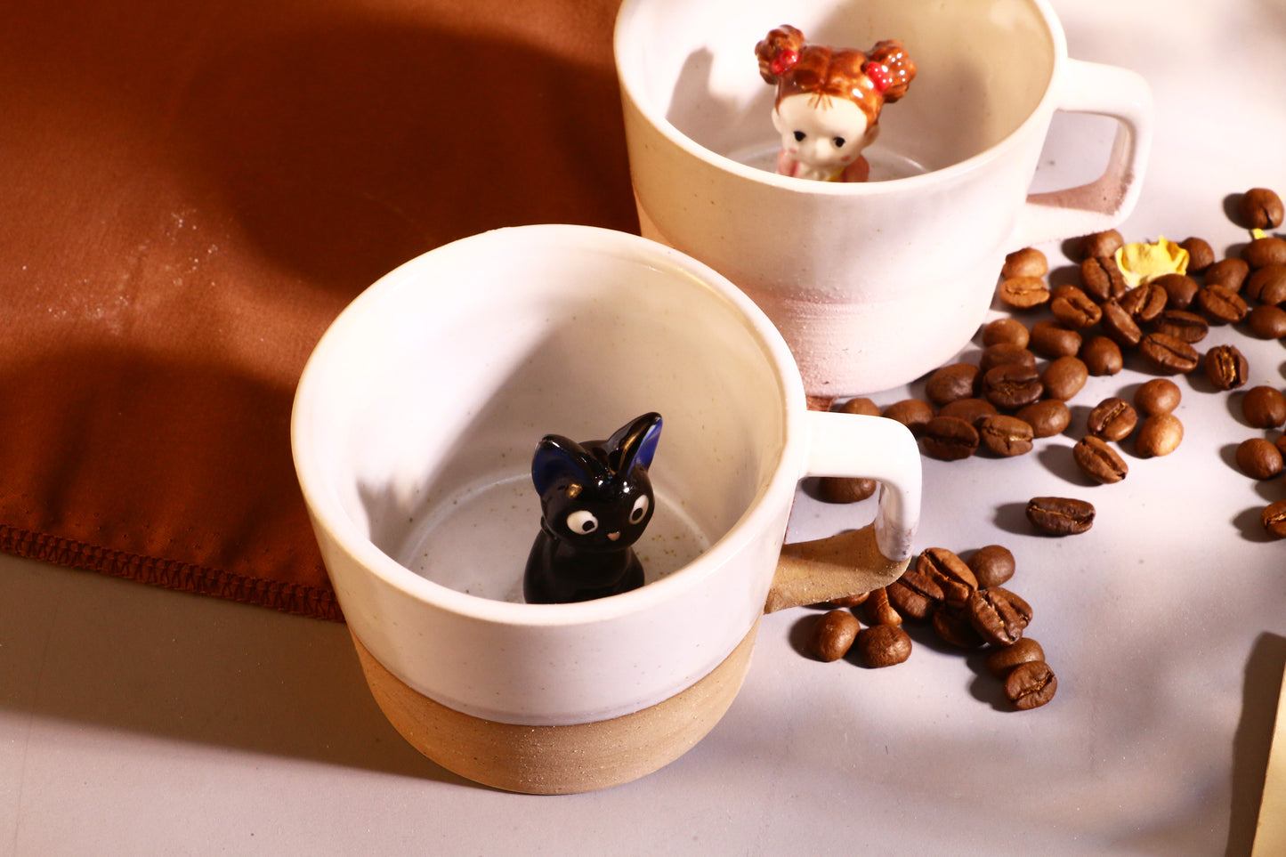 Jiji & Mei Hidden Character Mug – Handmade Ceramic Gift Cup