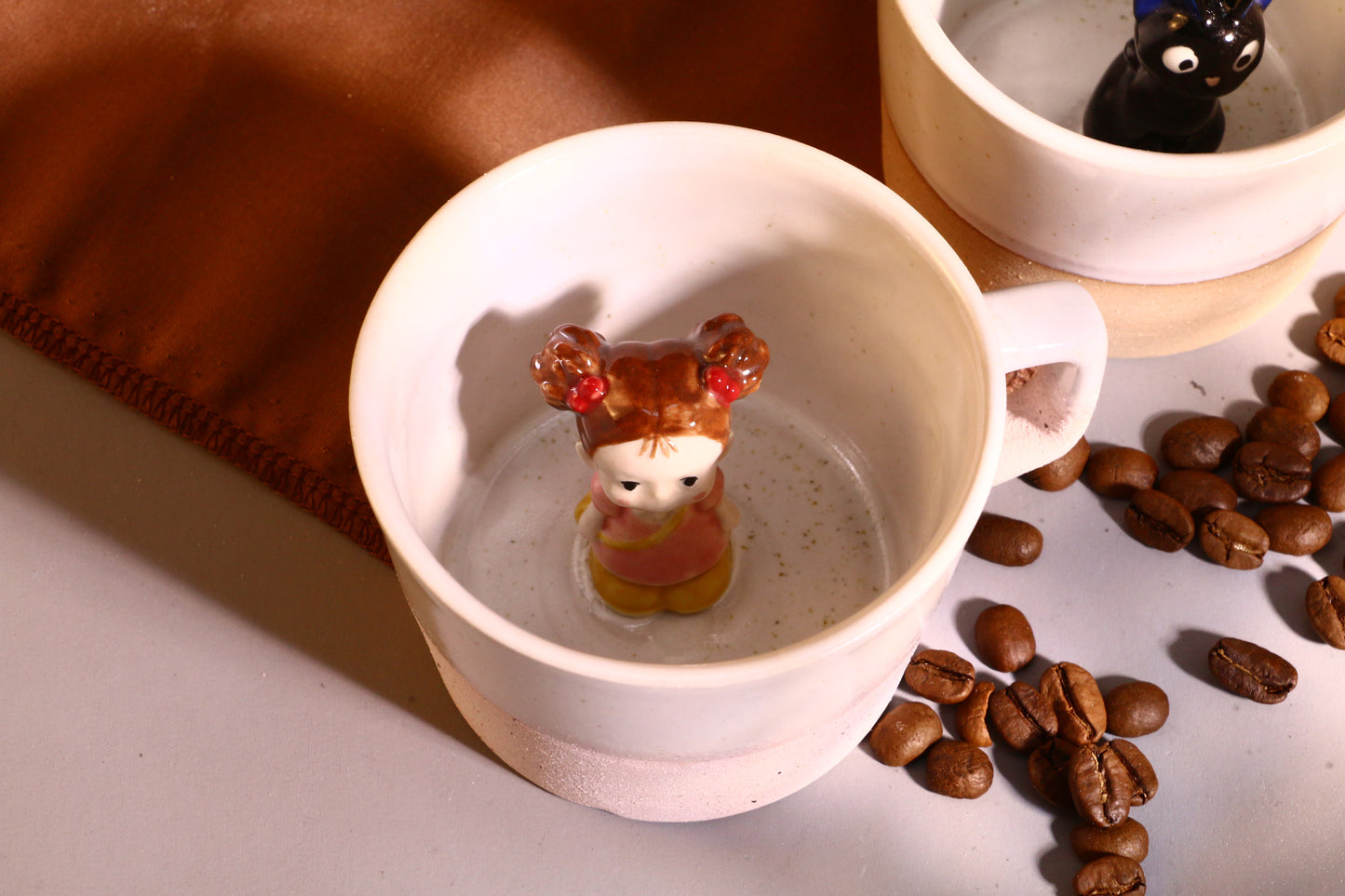 Jiji & Mei Hidden Character Mug – Handmade Ceramic Gift Cup