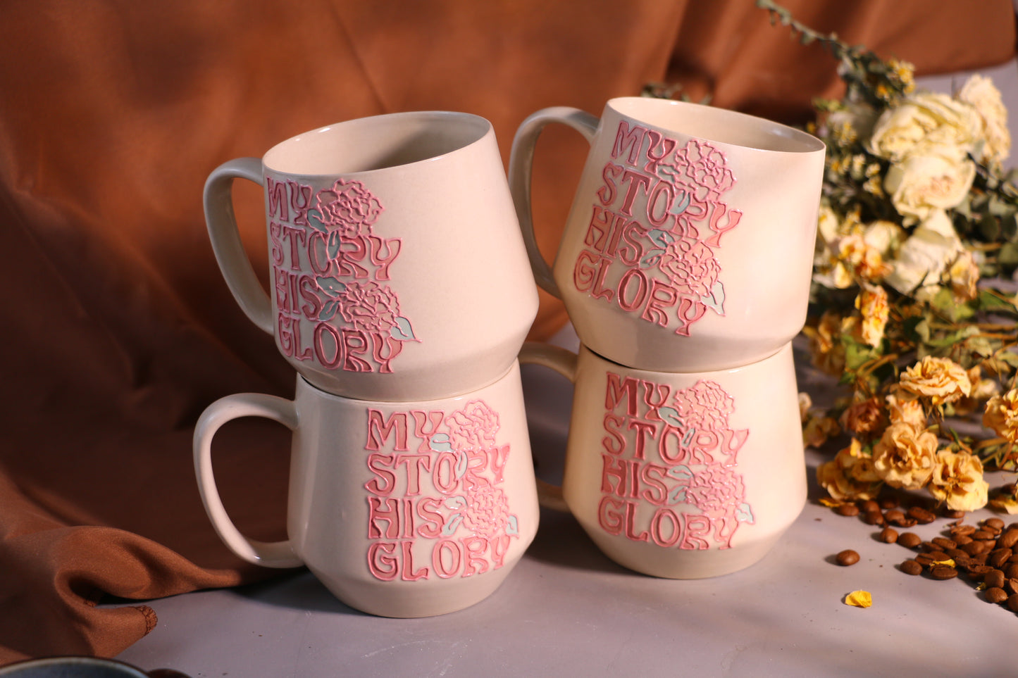 Custom 3D Name/Logo Personalized Coffee Mug, 16OZ Handmade Ceramic Mug