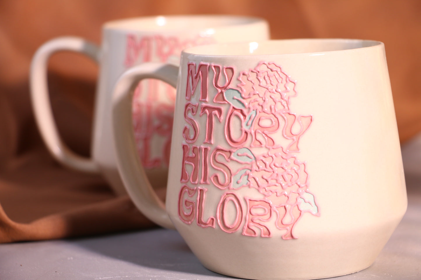 Custom 3D Name/Logo Personalized Coffee Mug, 16OZ Handmade Ceramic Mug