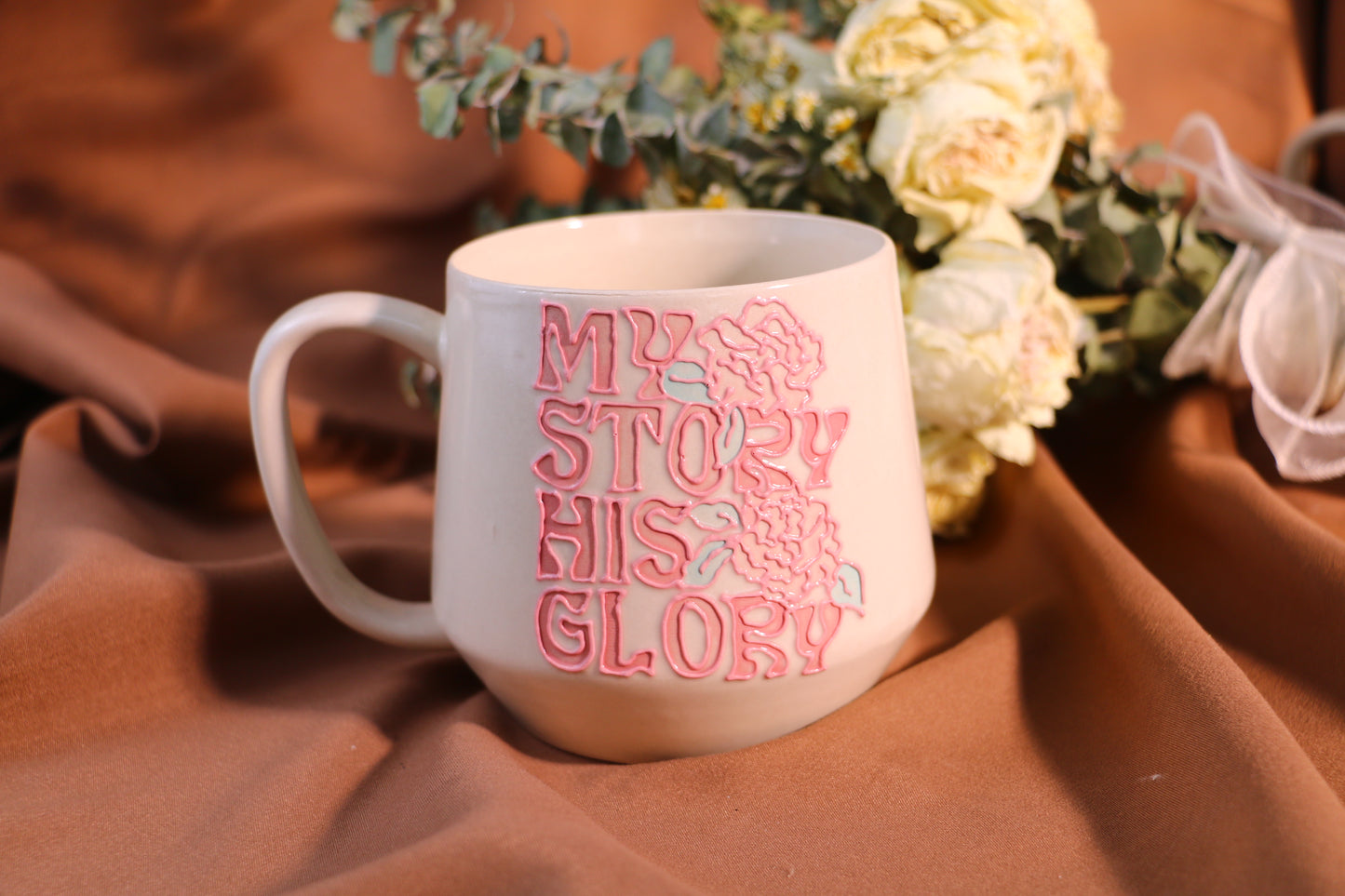 Custom 3D Name/Logo Personalized Coffee Mug, 16OZ Handmade Ceramic Mug