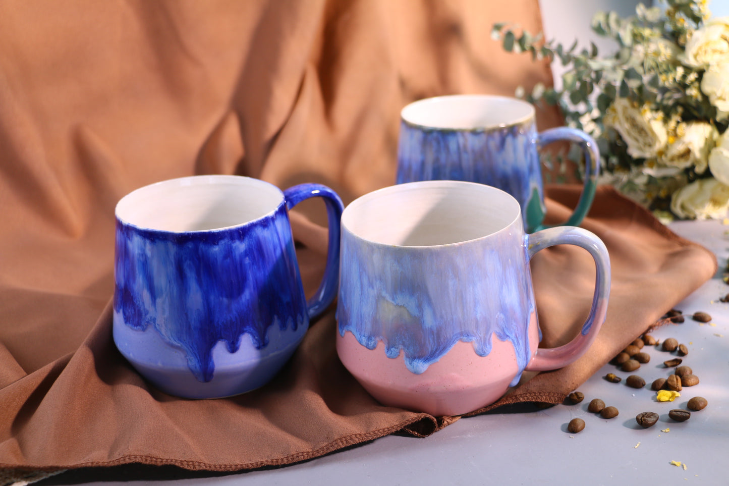 Personalized Colorful Fluid Glaze Ceramic Mug, Bright and Colorful Handmade Coffee Mug