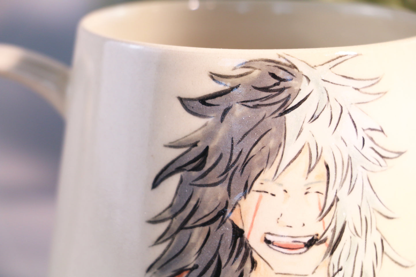 Hand painted Jiraiya Coffee Mug, Personalized Pottery Cup for Anime Lovers
