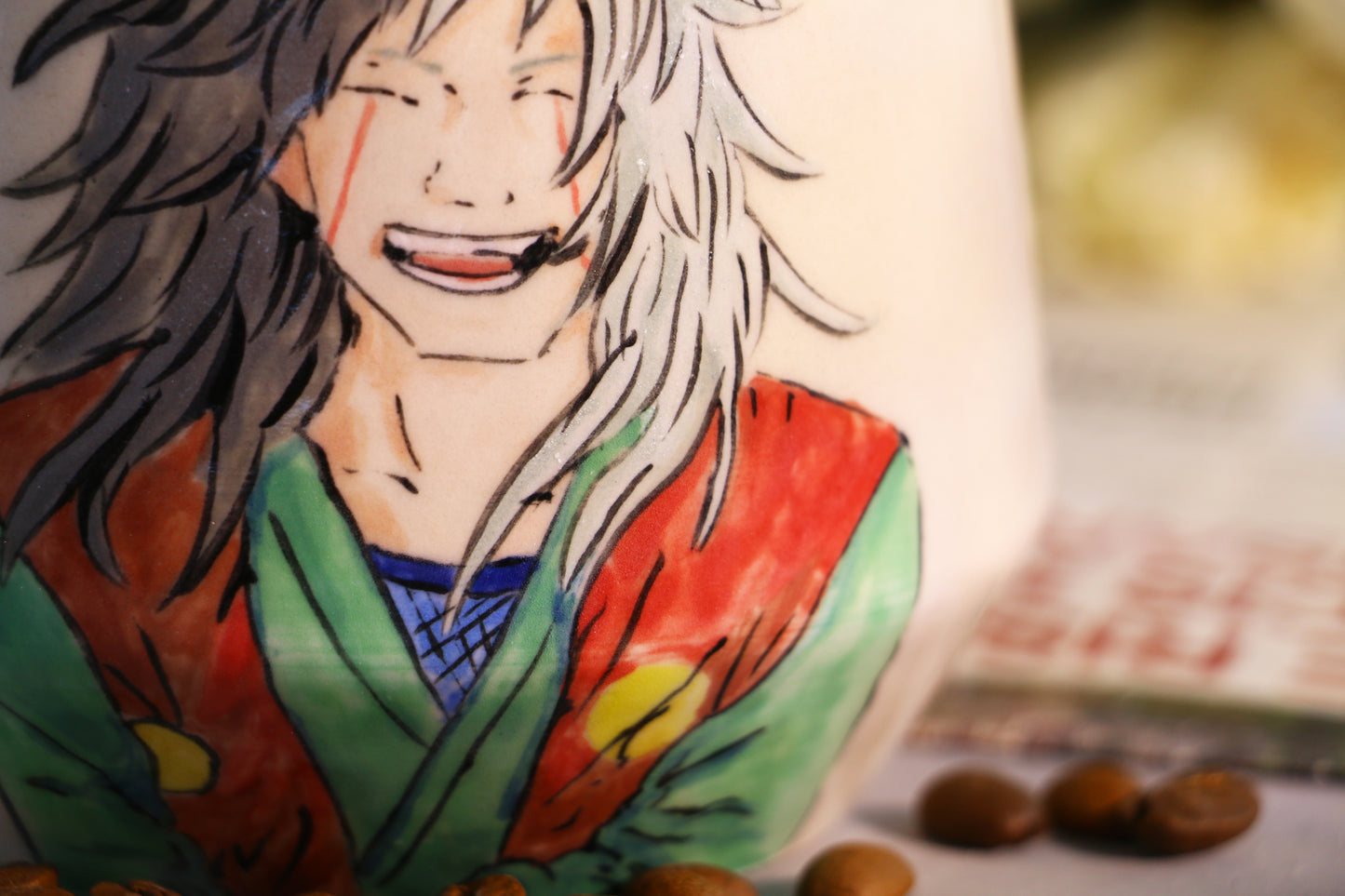 Hand painted Jiraiya Coffee Mug, Personalized Pottery Cup for Anime Lovers