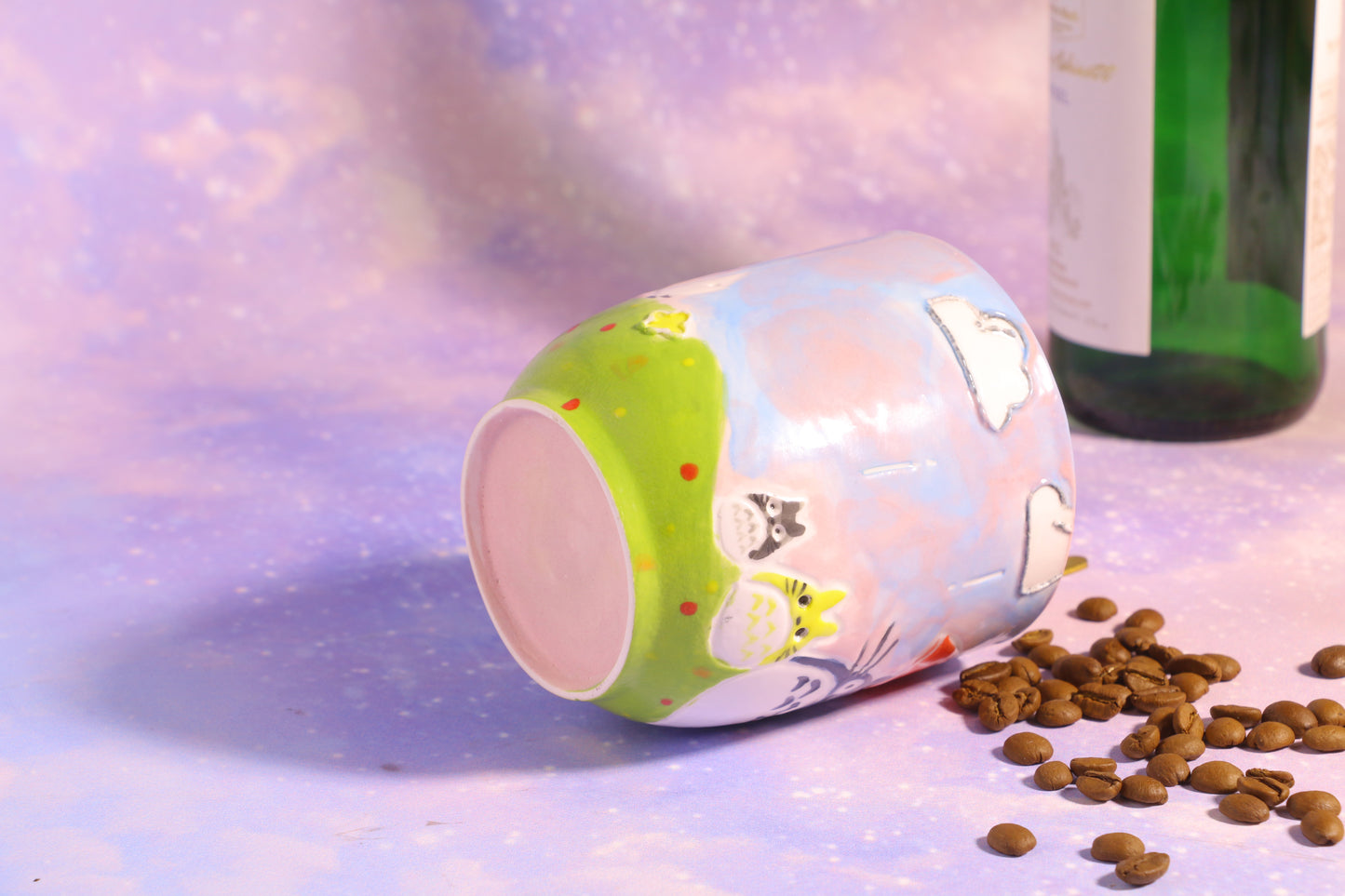 Totoro Handmade Ceramic Mug – 14oz Pottery Cup for Cozy Coffee Moments