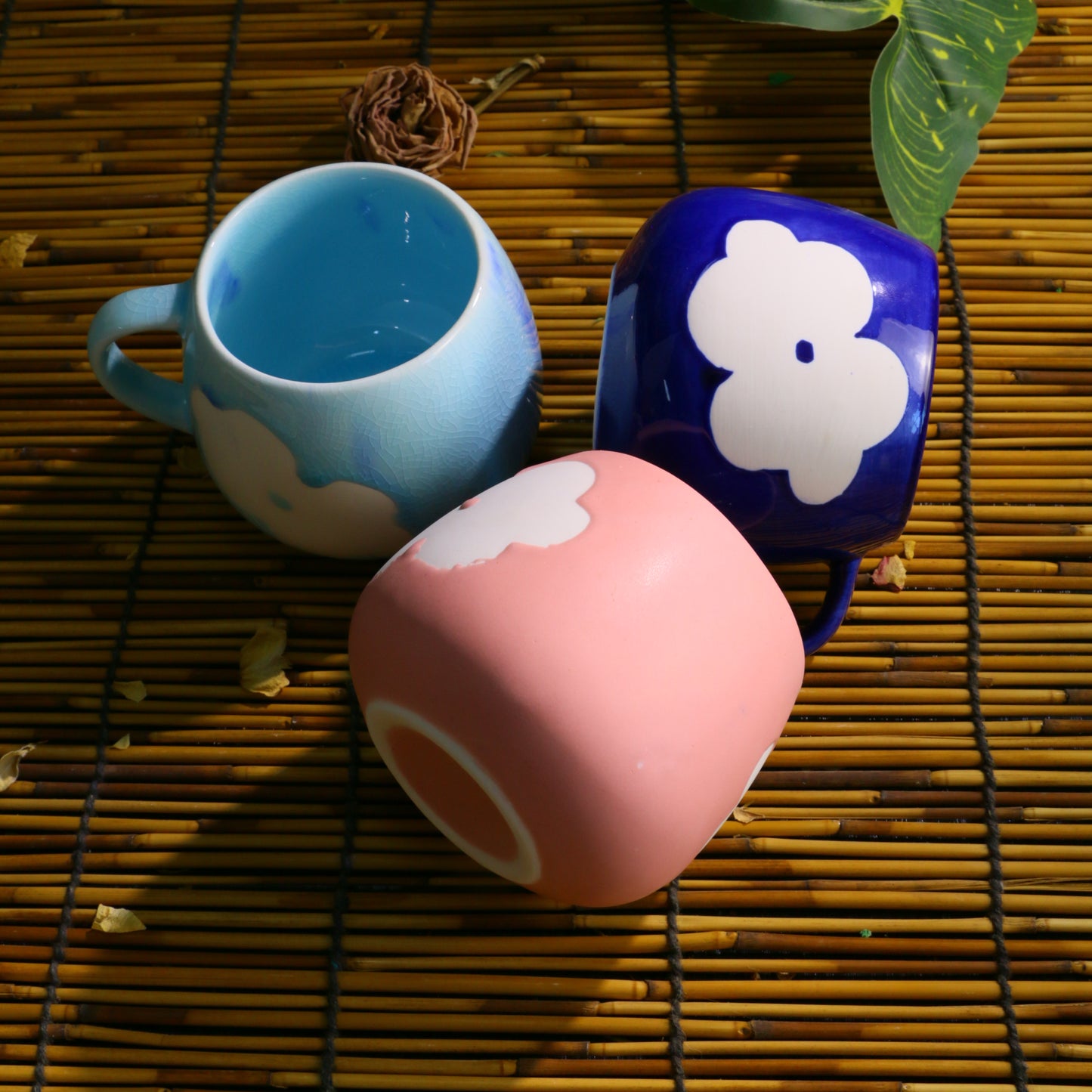 Handmade Flower Mug – Ceramic Coffee Cup with Hand-Painted Floral Design
