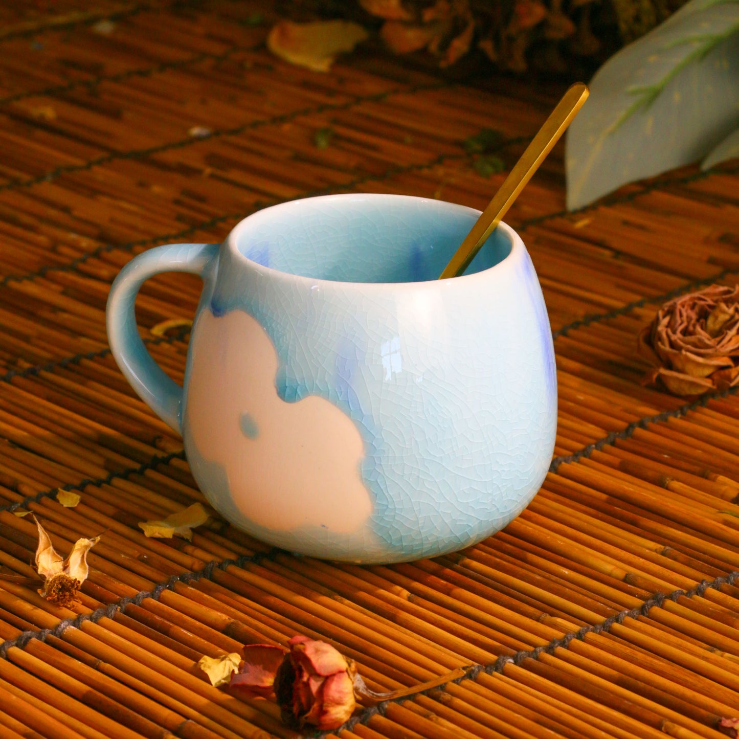 Handmade Flower Mug – Ceramic Coffee Cup with Hand-Painted Floral Design