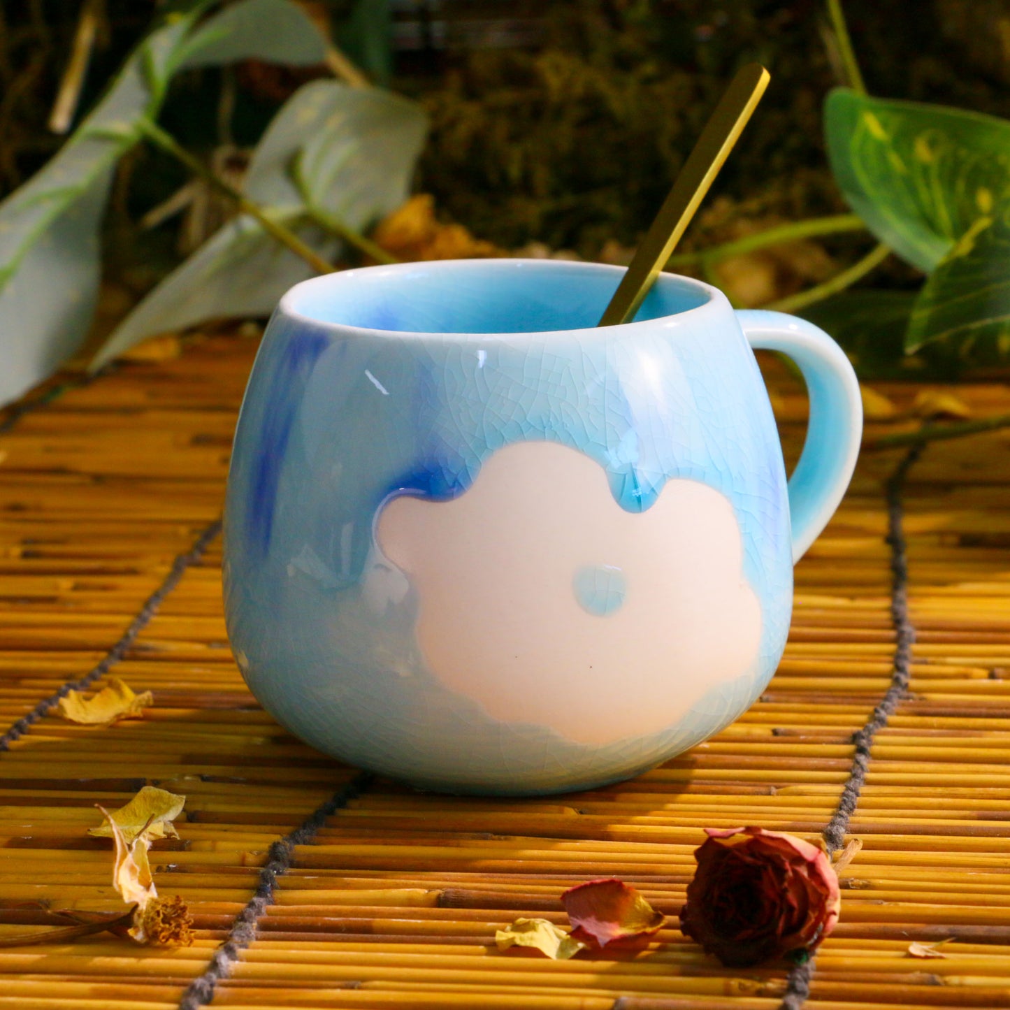 Handmade Flower Mug – Ceramic Coffee Cup with Hand-Painted Floral Design