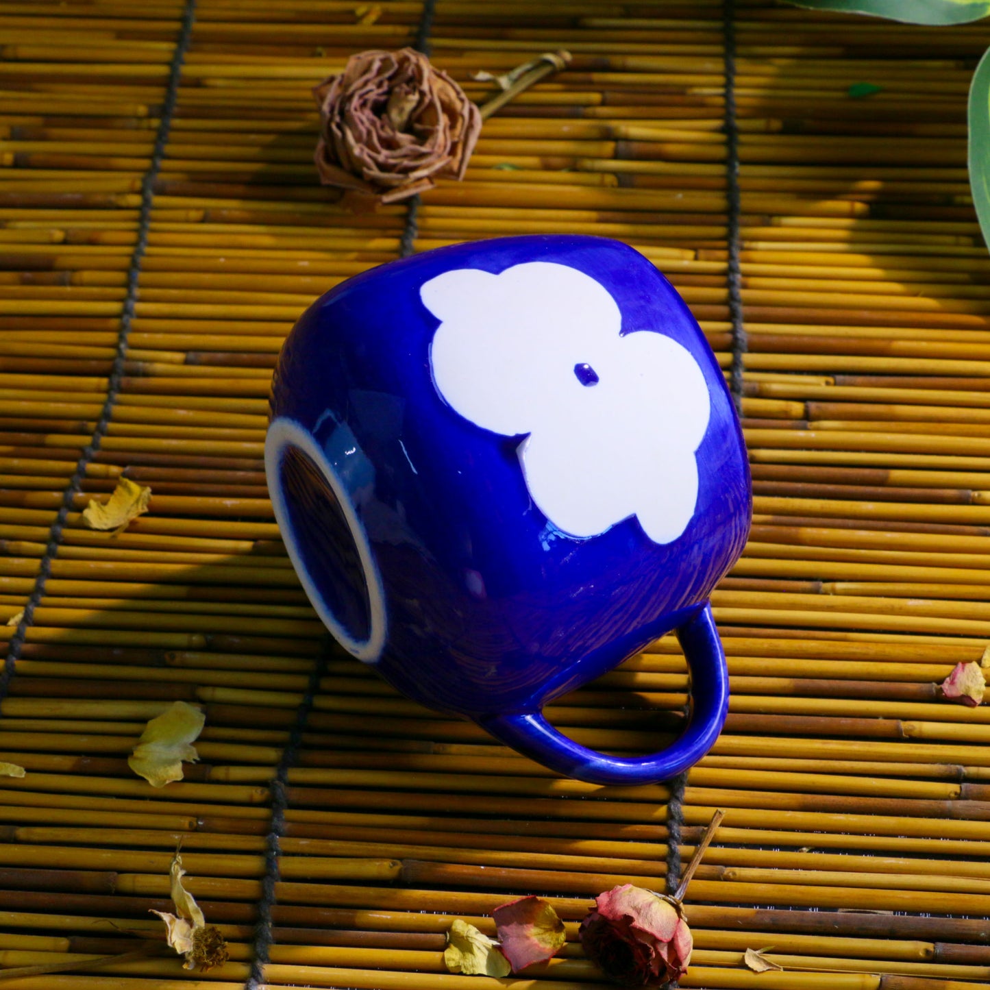Handmade Flower Mug – Ceramic Coffee Cup with Hand-Painted Floral Design